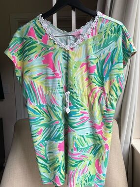 Lilly Pulitzer Mint, Pink & Lime Scalloped Neck Cover-Up